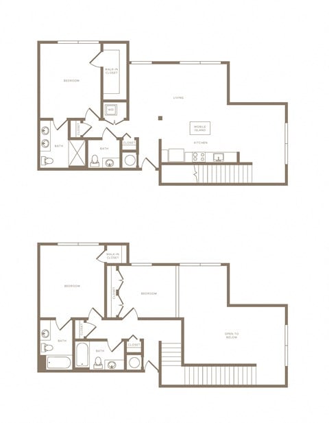 Floor plan for 3 beds, 3.5 baths, 1715 sqft